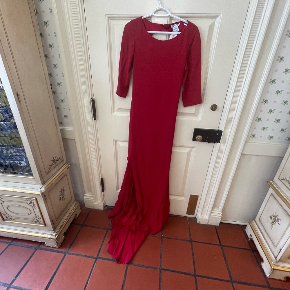 New w tags Pamella Roland Long Sleeve Red Gown